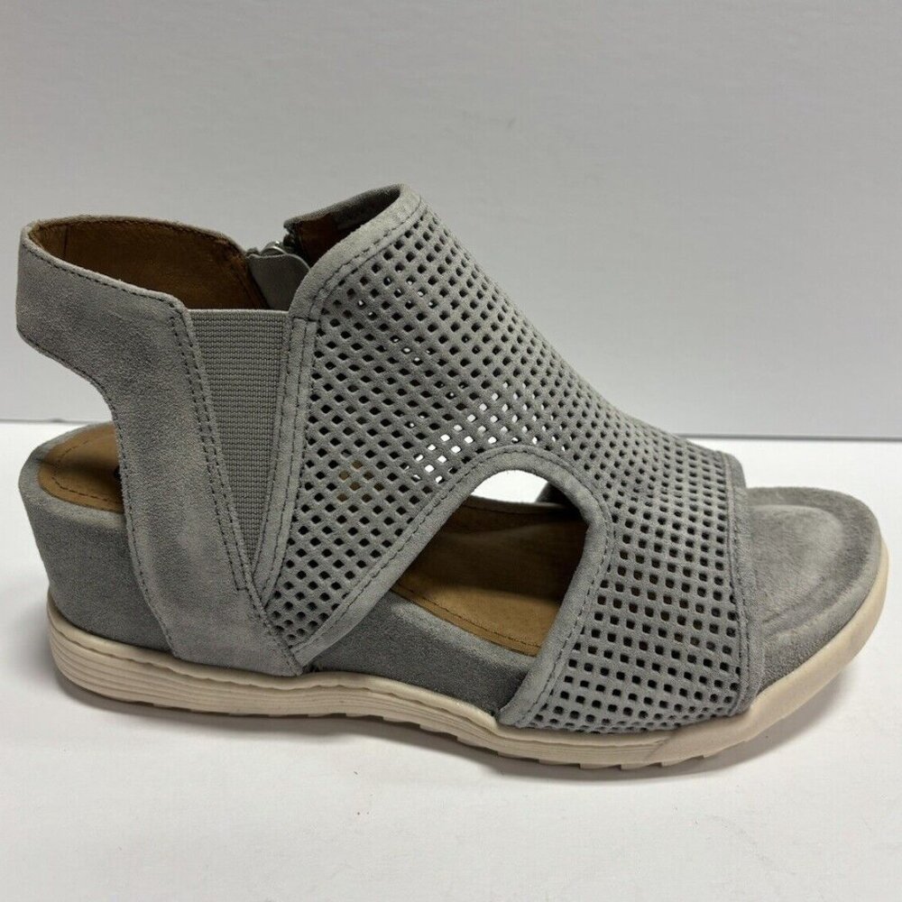 Sofft Women’s Shandi, Gray Wedge Sandals, Size 7 M